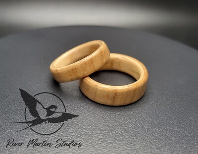 White Ash with Ash Burl Wood Ring - Nature's Elegance, Wooden Ring, Wood Ring, Simple Wedding Ring - image1
